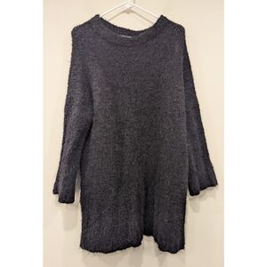 Peruvian Connection Black Alpaca Blend Fuzzy Tunic Sweater Size XS/S